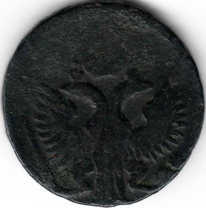 (1747) Монета Россия 1747 год 1/2 копейки  Орёл 1744 г. Деньга Медь  VF